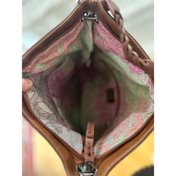 The Sak Cognac Brown Studded Crossbody Top Handle Bag - Picture 8 of 10